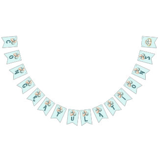 Baby Shower Flag Bunting Dinosaur Dino Mite Party Wimpelkette
