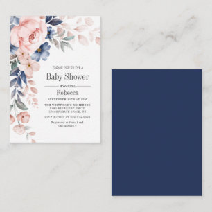 Baby shower Fleur bleu rose Floral Invitation