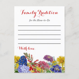 Baby shower fleur sauvage Carte de tradition famil
