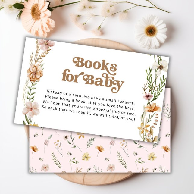 Baby shower fleur sauvage Demande de carte de boît (Wildflower Baby Shower Book Request Enclosure Card)