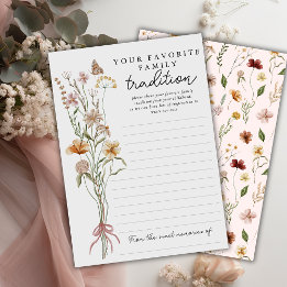 Baby shower fleur sauvage Famille Traditions Carte