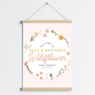 Baby shower Fleur sauvage filles Boho Affiche de