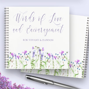 Baby shower fleur sauvage Livre d'or Floral violet