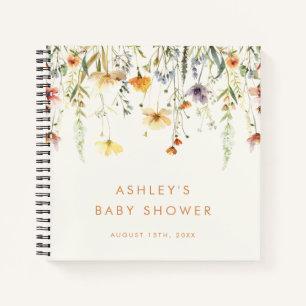 Baby shower Fleur sauvage rustique Carnet livre d'