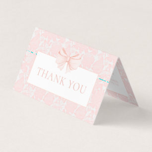 Baby shower floral à arc rose mignon merci cartes
