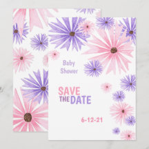 baby shower floral aquarelle enregistrer la carte