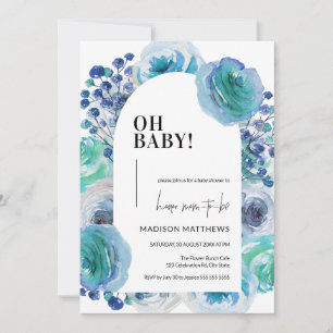 Baby shower Floral Baby Boy Invitation