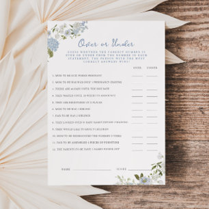 Baby shower floral bleu doux sur ou sous la carte