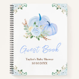 Baby shower Floral Citrouille Bleu Livre d'or