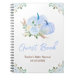 Baby shower Floral Citrouille Bleu Livre d'or