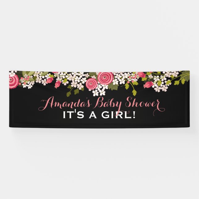 Baby shower floral doux c'est une bannière de (Horizontal)
