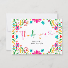 Baby shower Floral mexicain Fiesta Carte de remerc