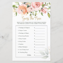 Baby Shower Floral rät das Preisspiel