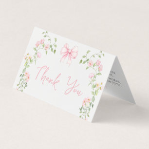 Baby shower Floral rose doux Merci pliable