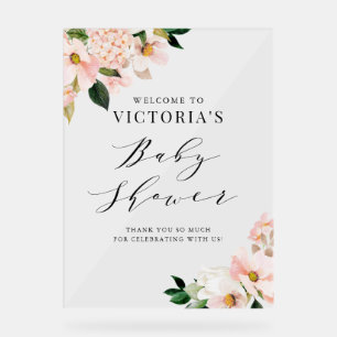 Baby shower floral rose pâle Magnolias