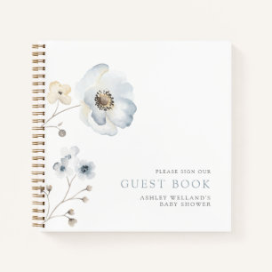 Baby shower floral simple et moderne pâle Livre d'