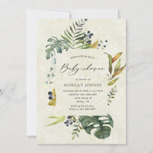 baby shower floral tropical zephyr Invitation