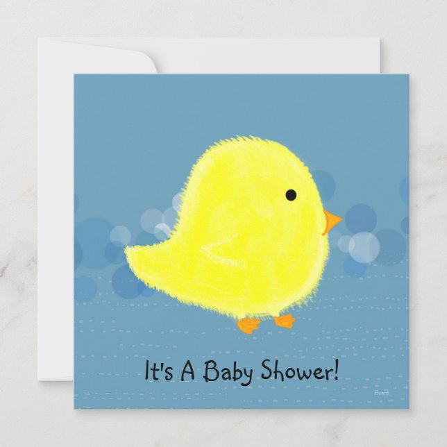 Baby Shower Fluffy Chick CustomizabIe Einladung (Vorderseite)