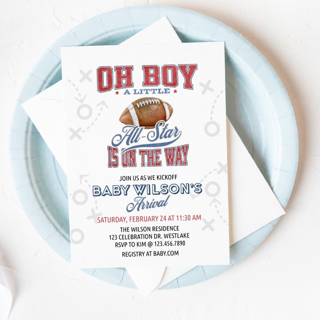 Baby shower Football, Invitation Baby shower, (Créateur téléchargé)