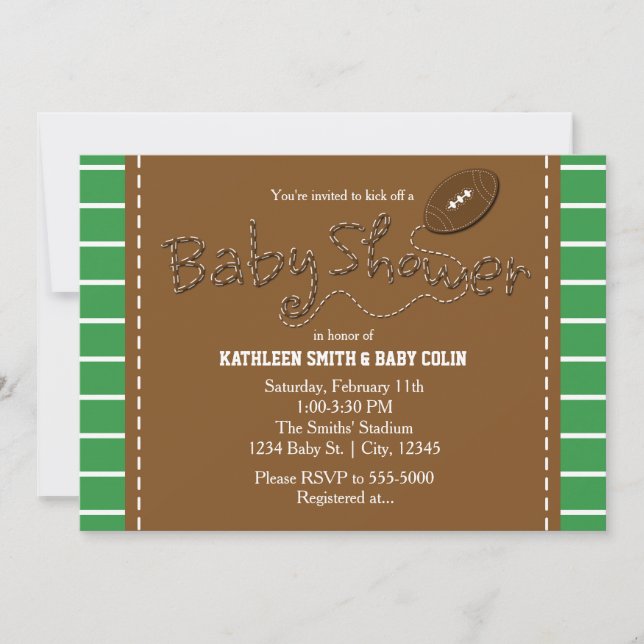 BABY SHOWER FOOTBALL Sports Party Invitation (Devant)