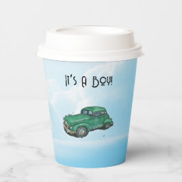 Baby shower for a boy, sedan pappbecher