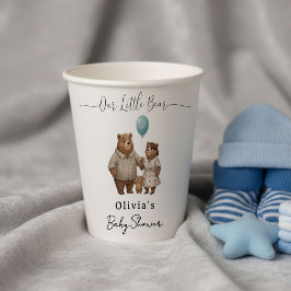 Baby Shower for Boy Blue Balloon Teddy Bear Pappbecher