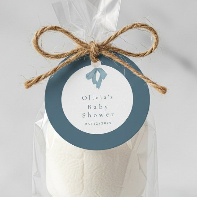 Baby Shower for Boy – Blue Bow , Customizable  Geschenkanhänger (Von Creator hochgeladen)