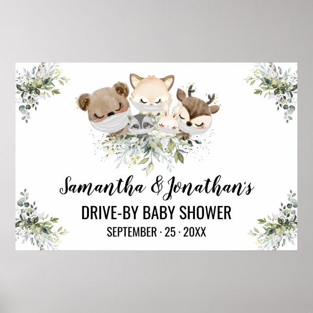 Baby Shower Forest Animals Poster (Vorne)