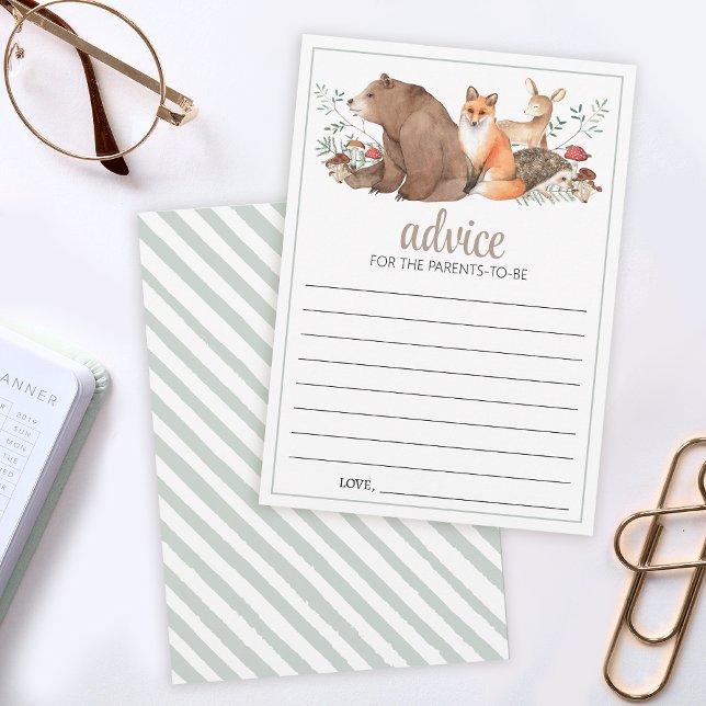 Baby shower forestier Bois Cartes de conseil paren (Créateur téléchargé)