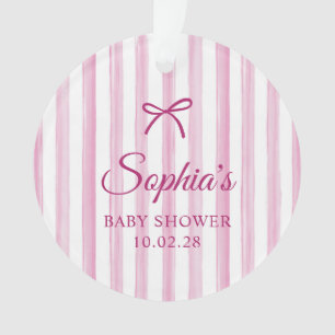Baby Shower Foto mit hellrosa gemalten Streifen Ornament