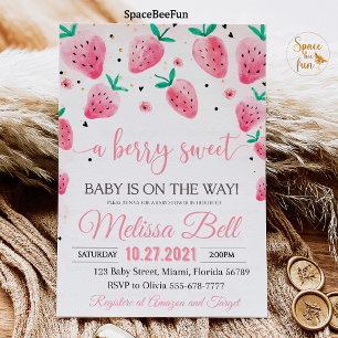 Baby shower fraise Invitation Berry Sweet Baby