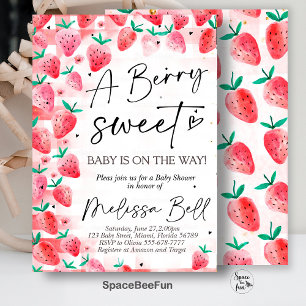 Baby shower fraise Invitation Berry Sweet Baby