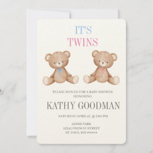 Baby shower Fraternal Twins Invitation