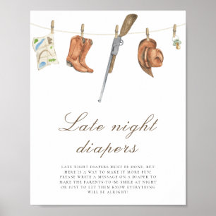 Baby-Shower für Jäger - Spiel: Windeln bei Nacht Poster
