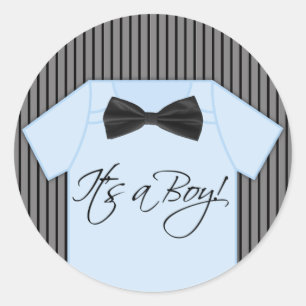 Baby Shower für kleinen Mann Runder Aufkleber