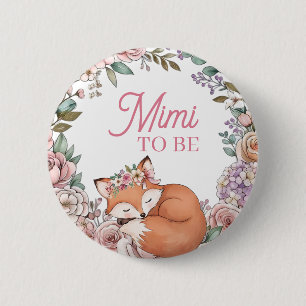 Baby Shower für Mädchen Mimi in spe Wald Fuchs Button