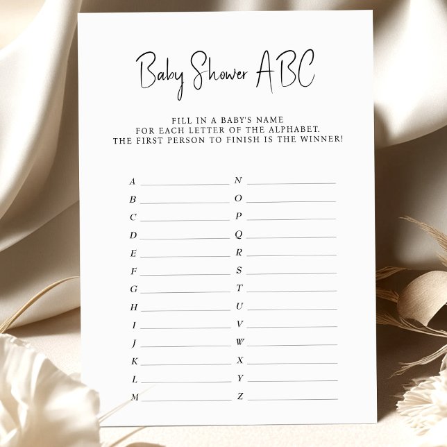 Baby Shower Game ABC-Namen Minimalistisch (Von Creator hochgeladen)