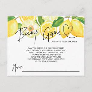 Baby shower Game Baby Bump Guess Cartes Lemons