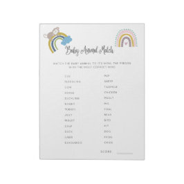 Baby Shower Game Baby Match Gender Neutral Notizblock