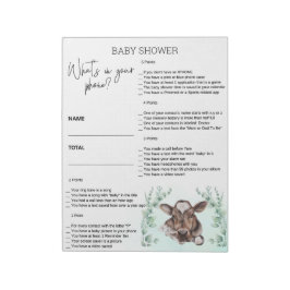 Baby Shower Game Was in Ihrer Telefonzelle steckt Notizblock