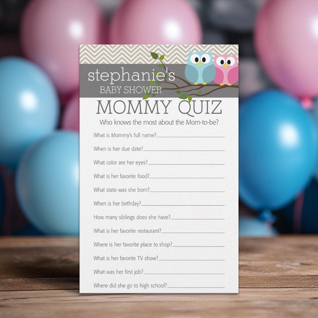 Baby Shower Game - Wer kennt Mommy Best Quiz (Custom Baby Shower Games)