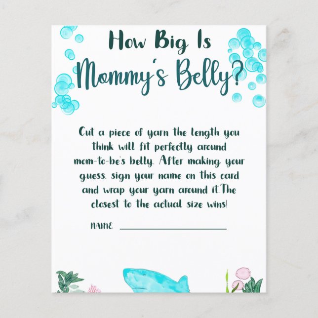 Baby Shower Game Wie groß ist Mama's Bauch (Vorderseite)