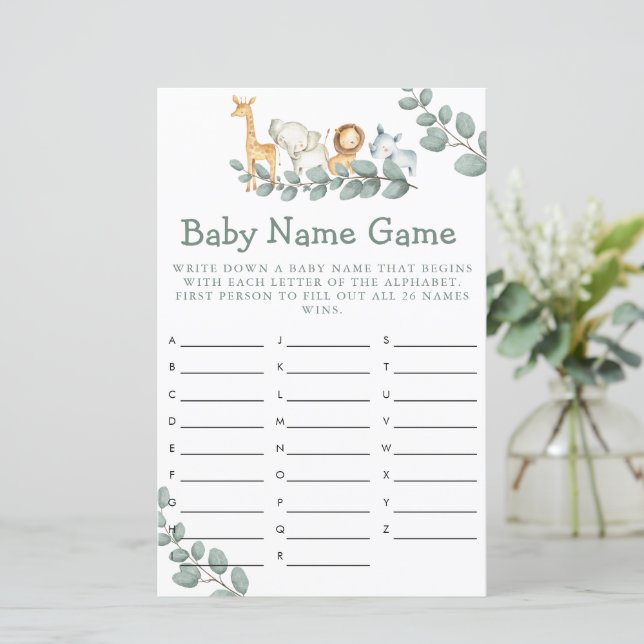 Baby Shower Game Wild One Baby Vorhersagen (Stehend Vorderseite)