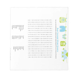 Baby Shower Game Word Search Notepad (blau) Notizblock