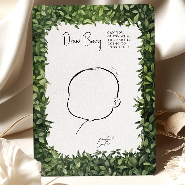 Baby Shower Game Zeichne Baby Fun Woodland Party Einladung (Von Creator hochgeladen)