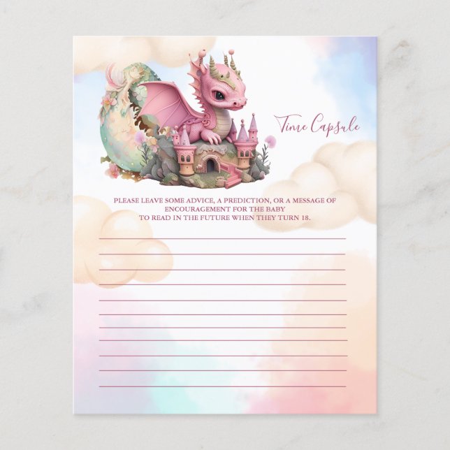 Baby Shower Games Time Kapsel (Vorderseite)