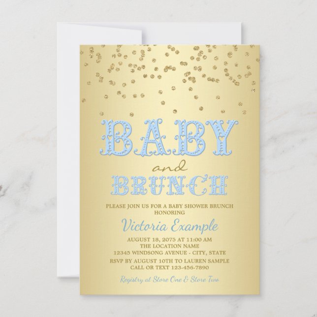Baby shower garçon Brunch bébé douche Invitations (Devant)