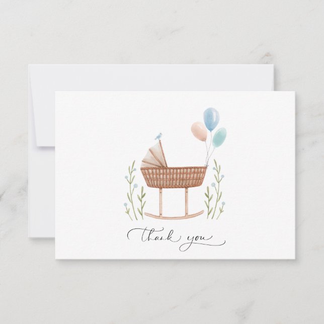 Baby shower Garçon Carte de remerciements neutre (Devant)