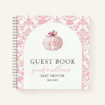 Baby Shower Gästebuch Geschenk Notizbuch Rosa Kürb
