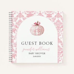 Baby Shower Gästebuch Geschenk Notizbuch Rosa Kürb